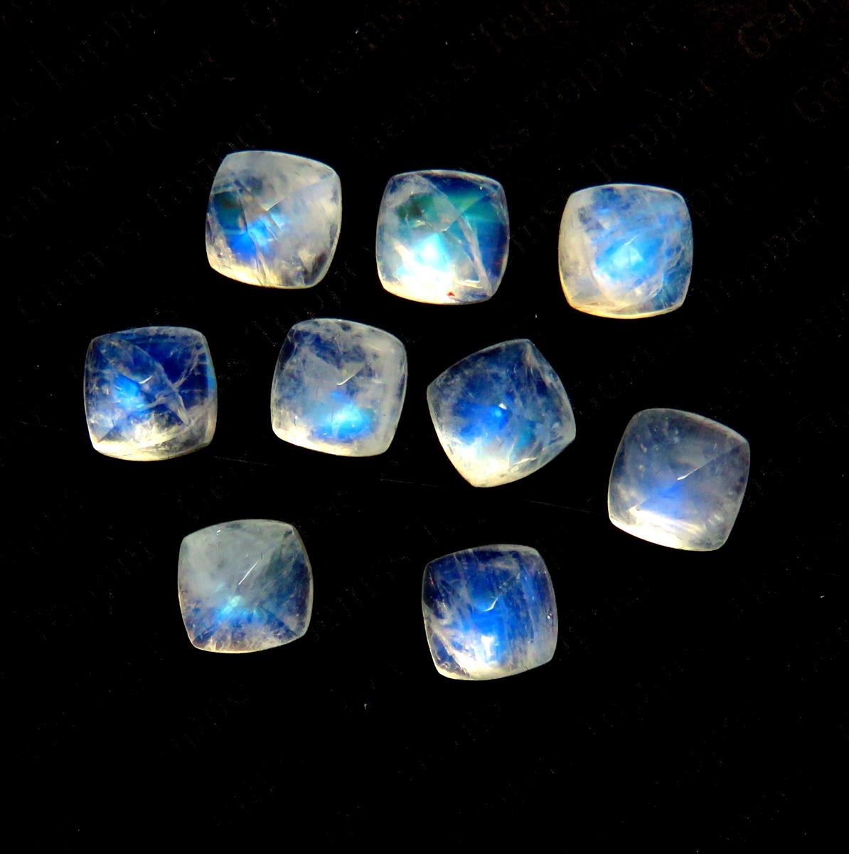 Rainbow Moonstone 10x10 mm Sugarloaf Cabochon